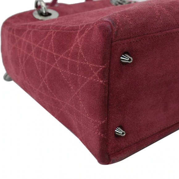 CHRISTIAN DIOR  Lady Dior Cannage Suede Tote Bag - Picture 9 of 12